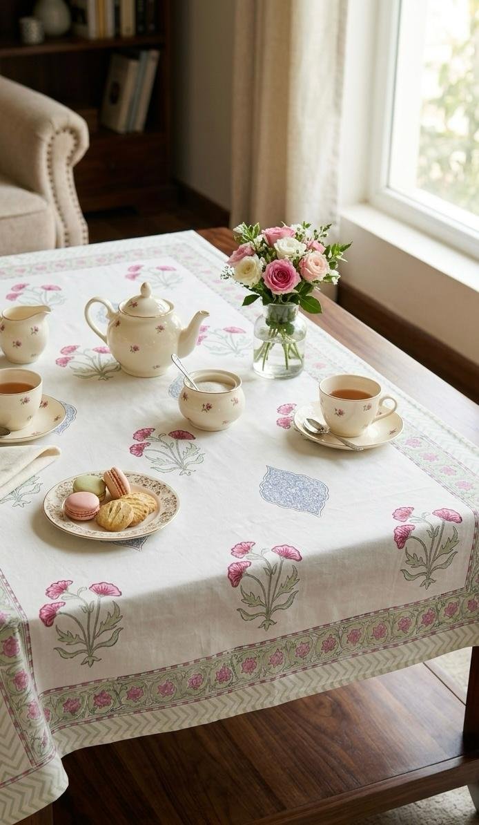 Cotton Casement Printed Table Cover 40*60