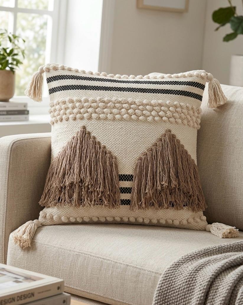 Boho style Cotton cushion cover Set of 5