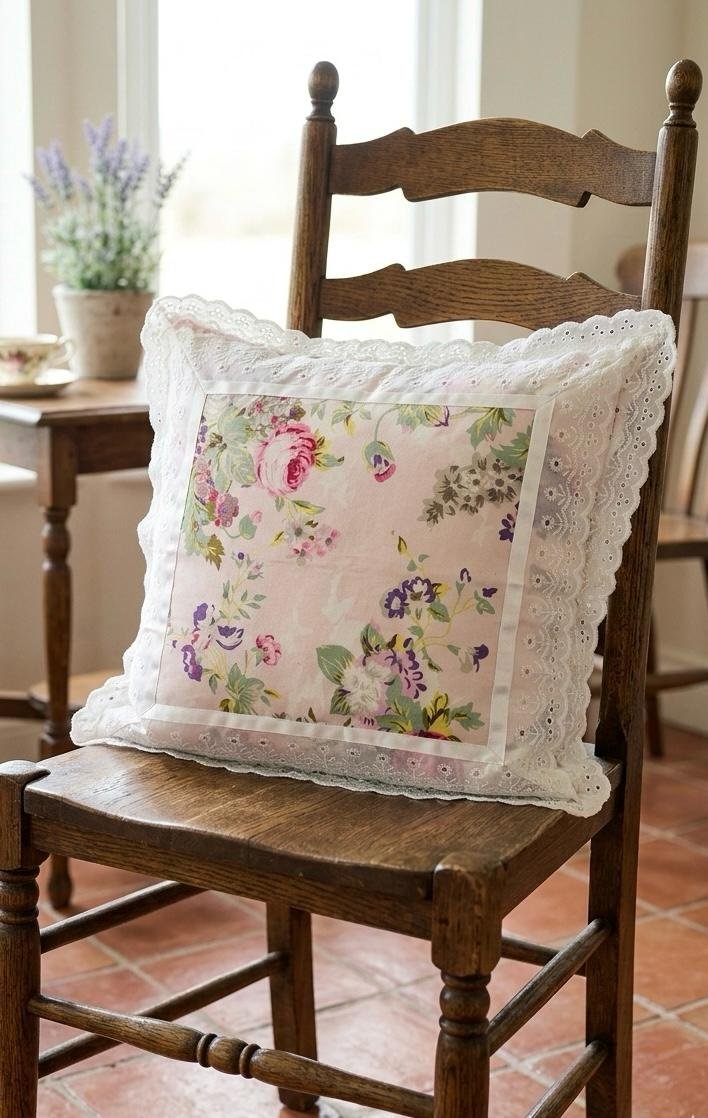 Cotton Printed Lace Cushion Covers