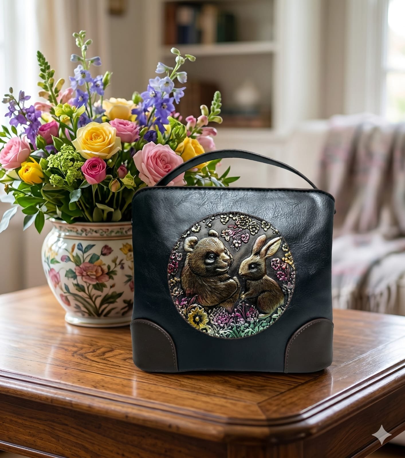 Vintage Leather Crafted Sling Handbag