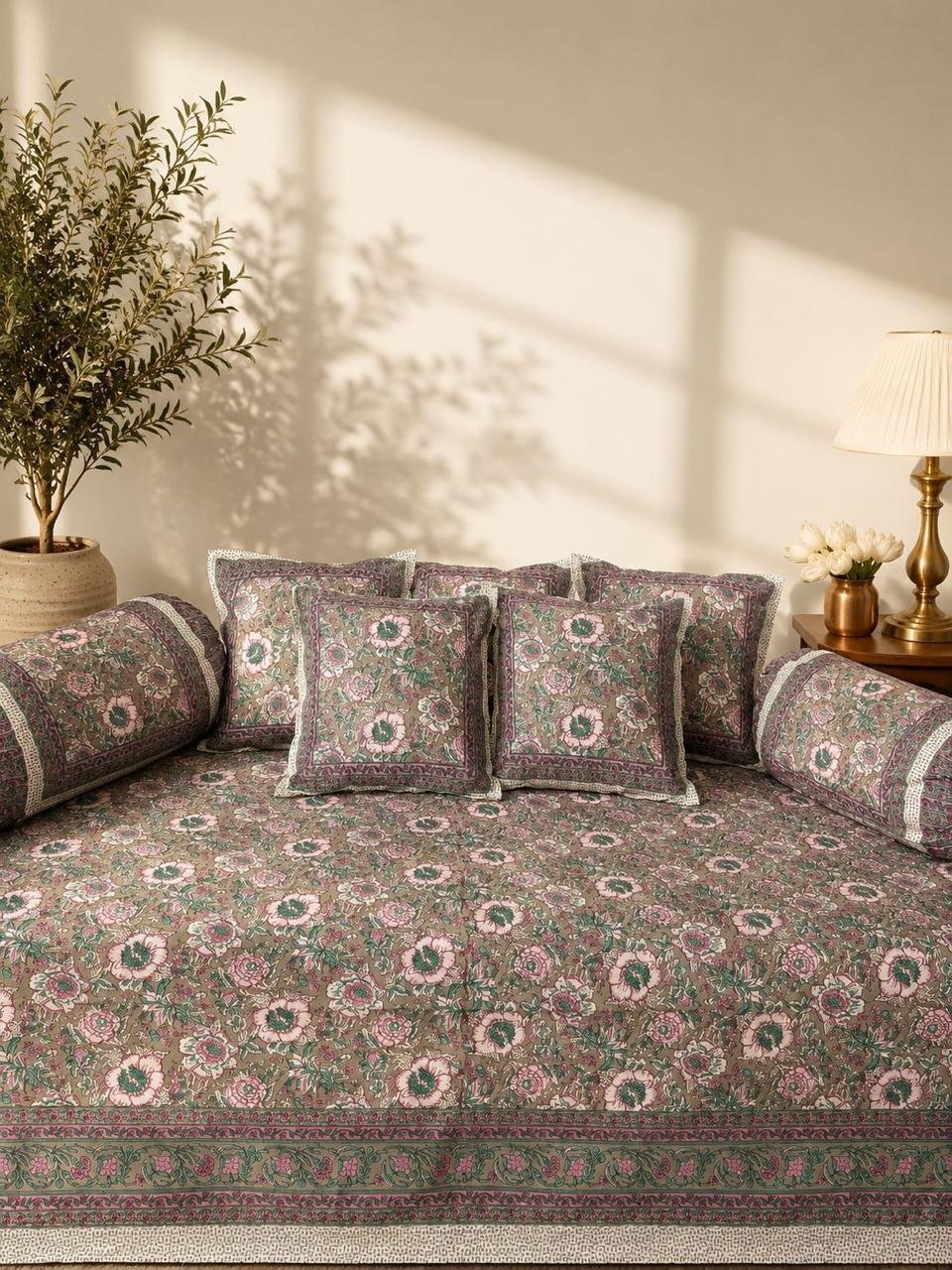 Cotton Printed Diwan Set