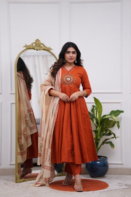 Cotton Embroidered Stitched Suit Set