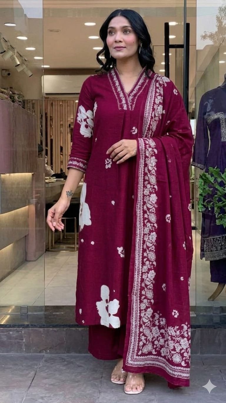 Cotton Printed Stitched Suit Set