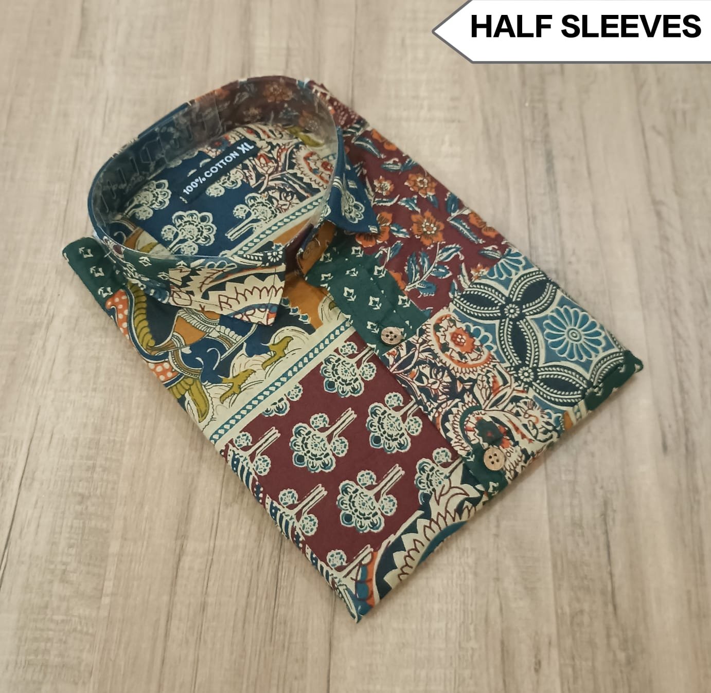 Cotton Printed Men Shirt Half Sleeve