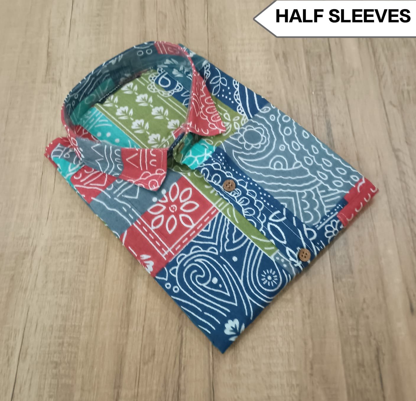 Cotton Printed Men Shirt Half Sleeve