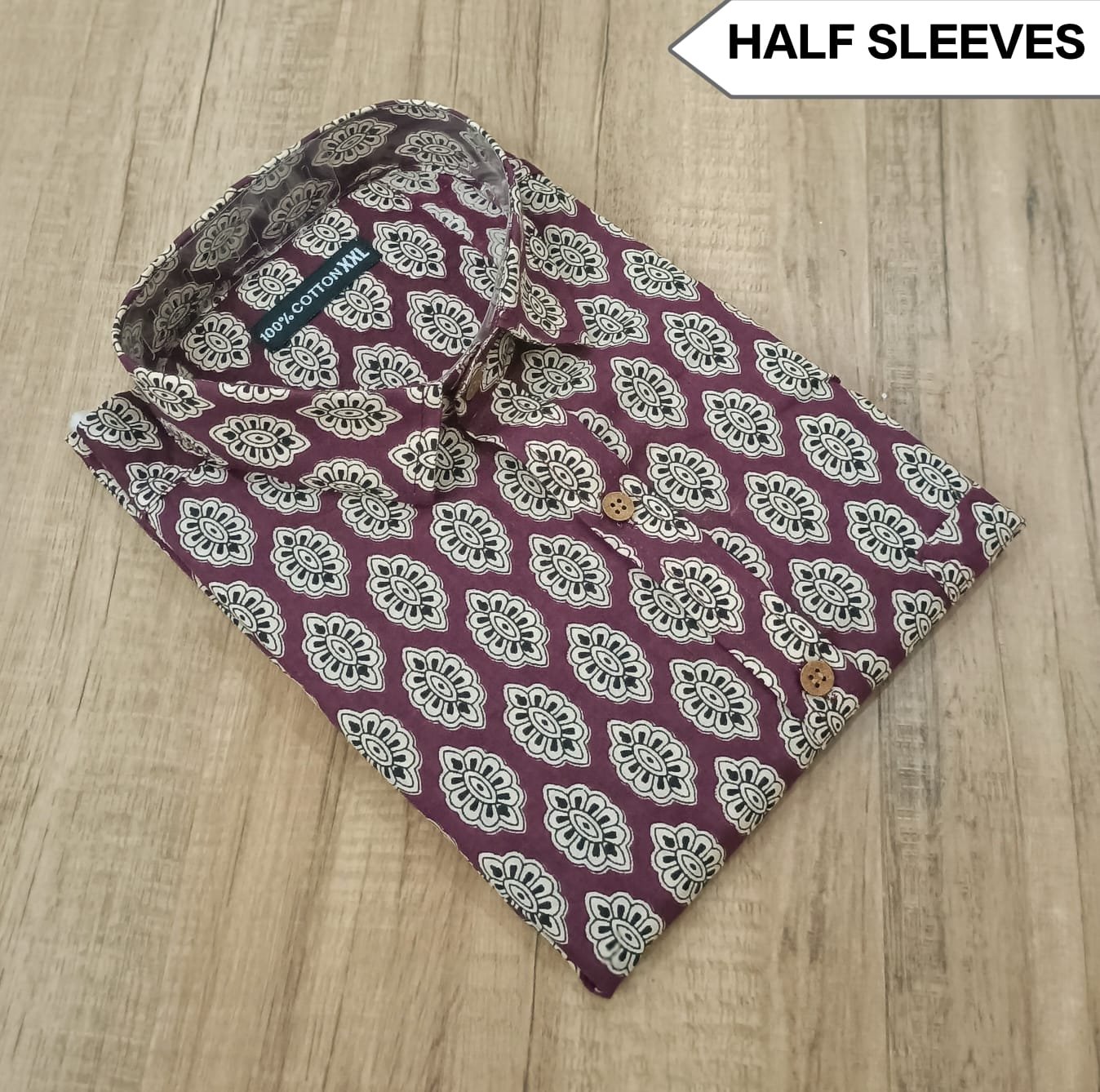 Cotton Printed Men Shirt Half Sleeve