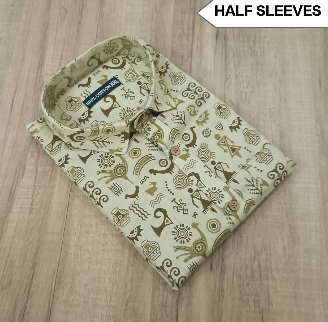 Cotton Printed Men Shirt Half Sleeve