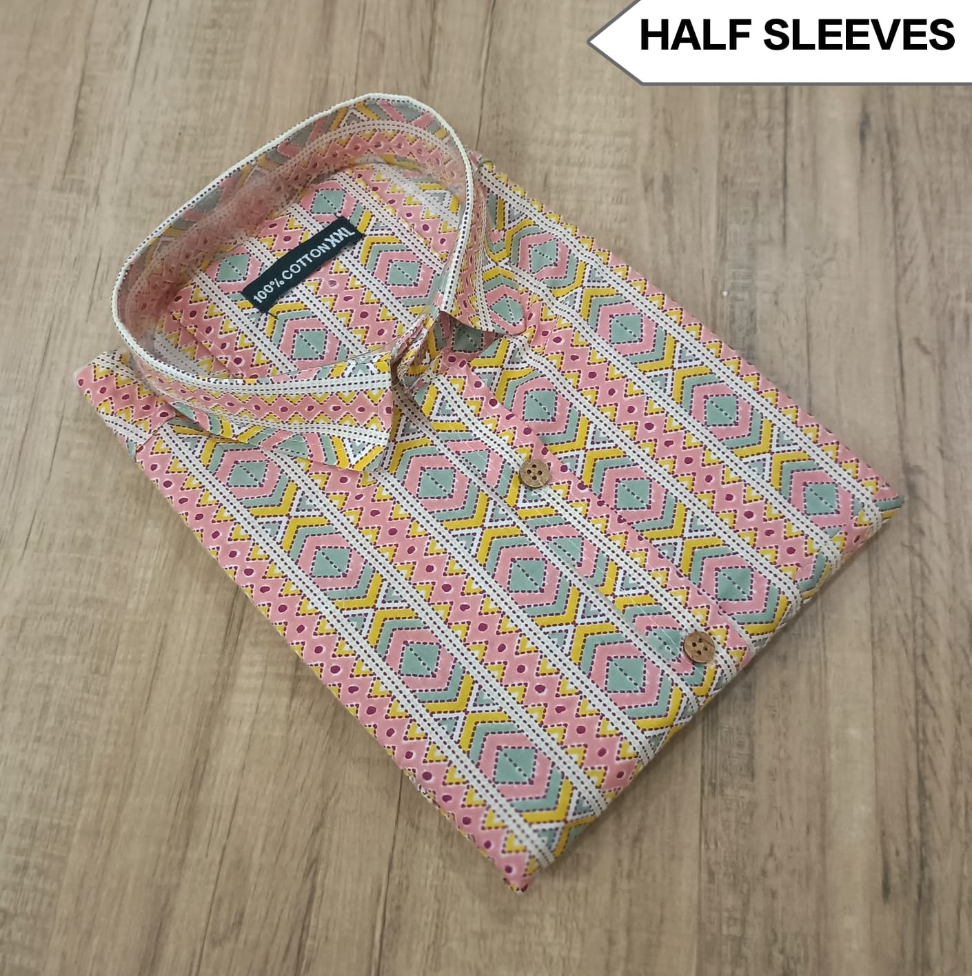 Cotton Printed Men Shirt Half Sleeve
