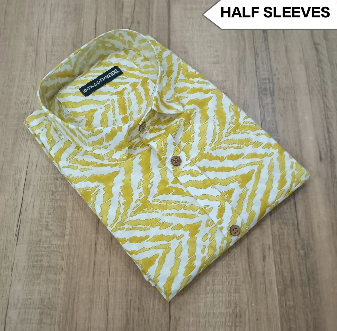 Cotton Printed Men Shirt Half Sleeve
