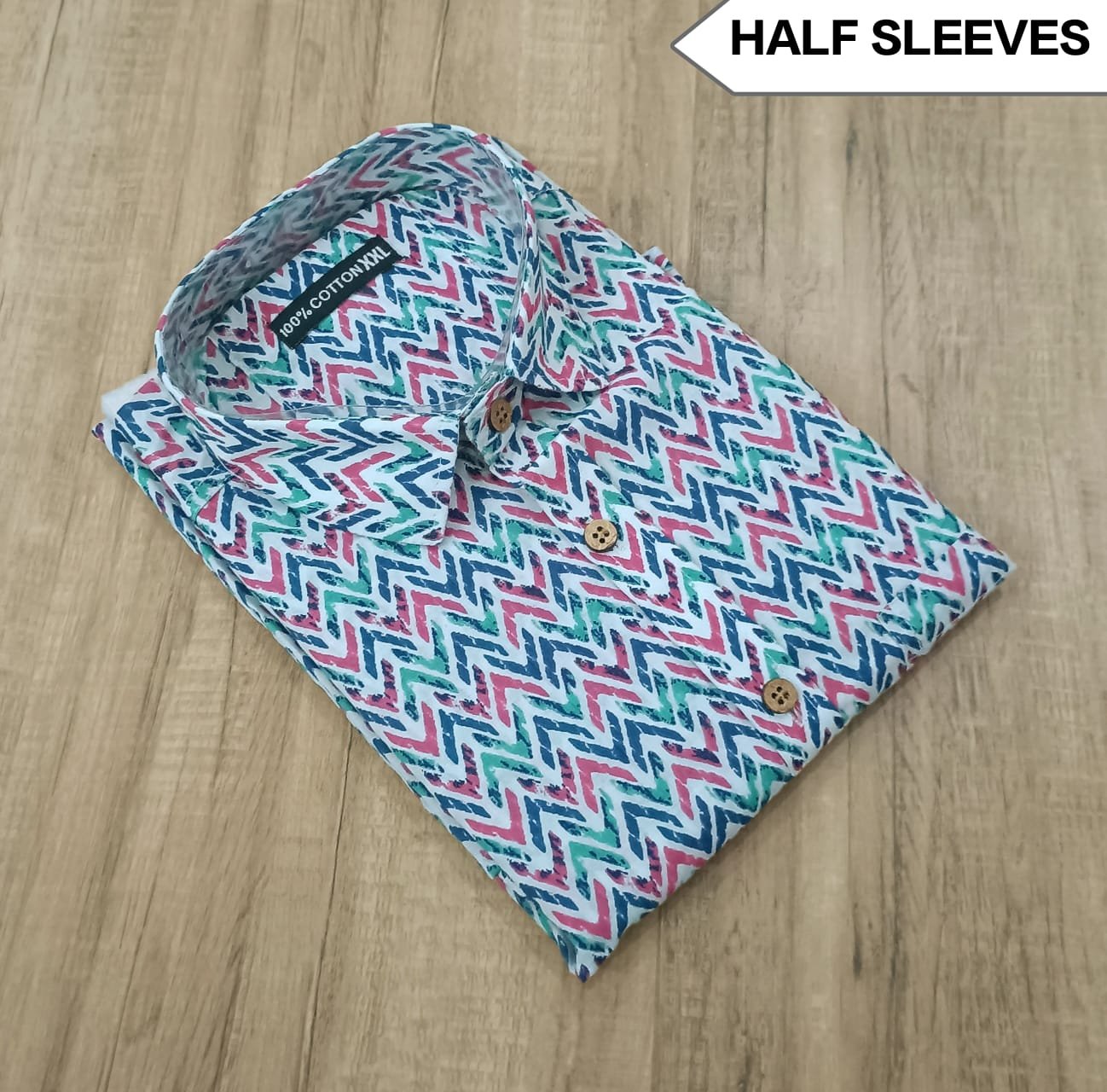 Cotton Printed Men Shirt Half Sleeve