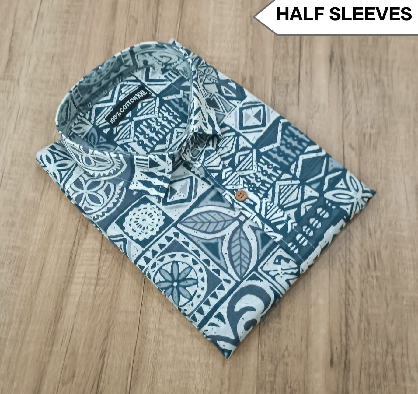 Cotton Printed Men Shirt Half Sleeve