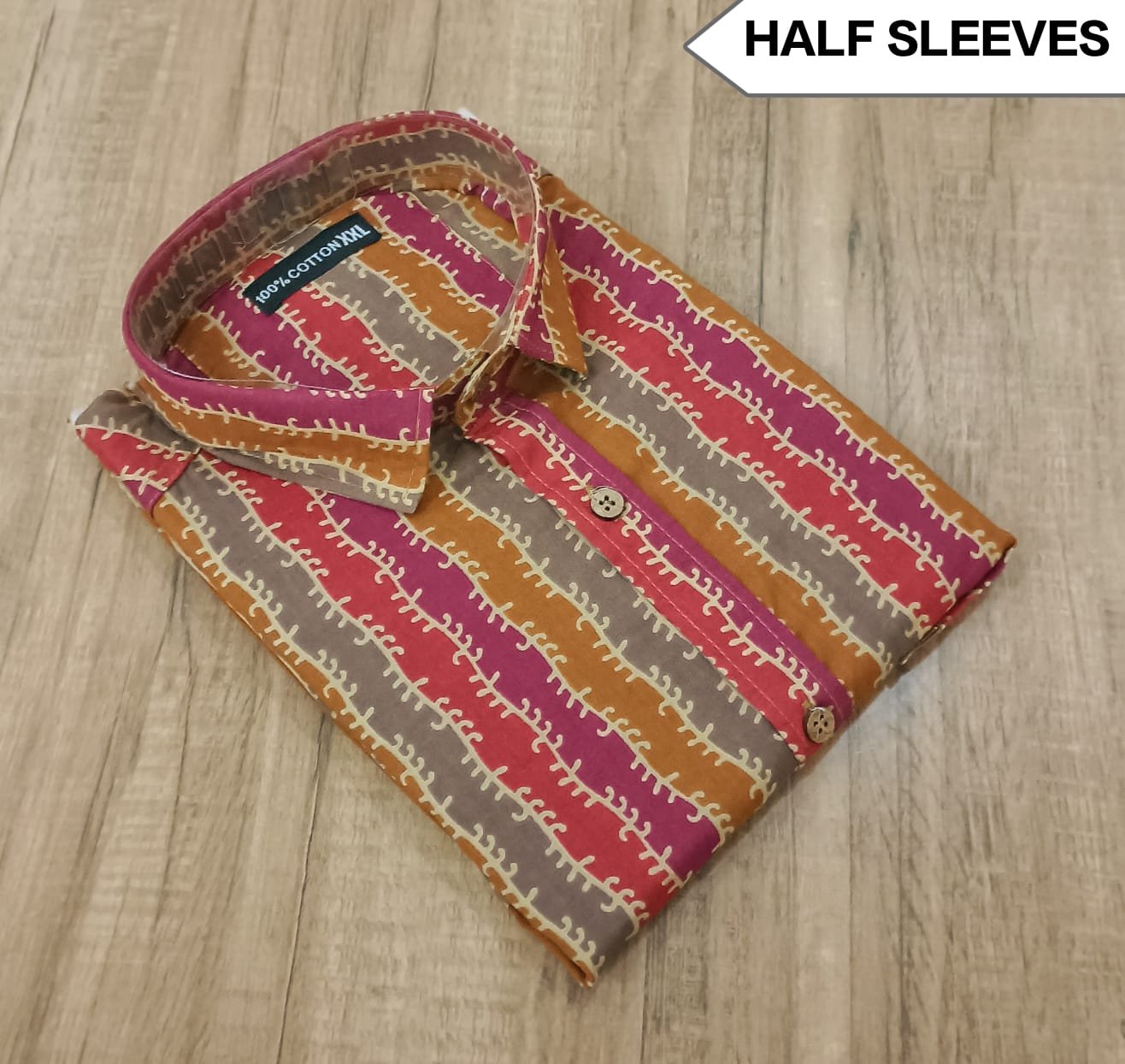 Cotton Printed Men Shirt Half Sleeve