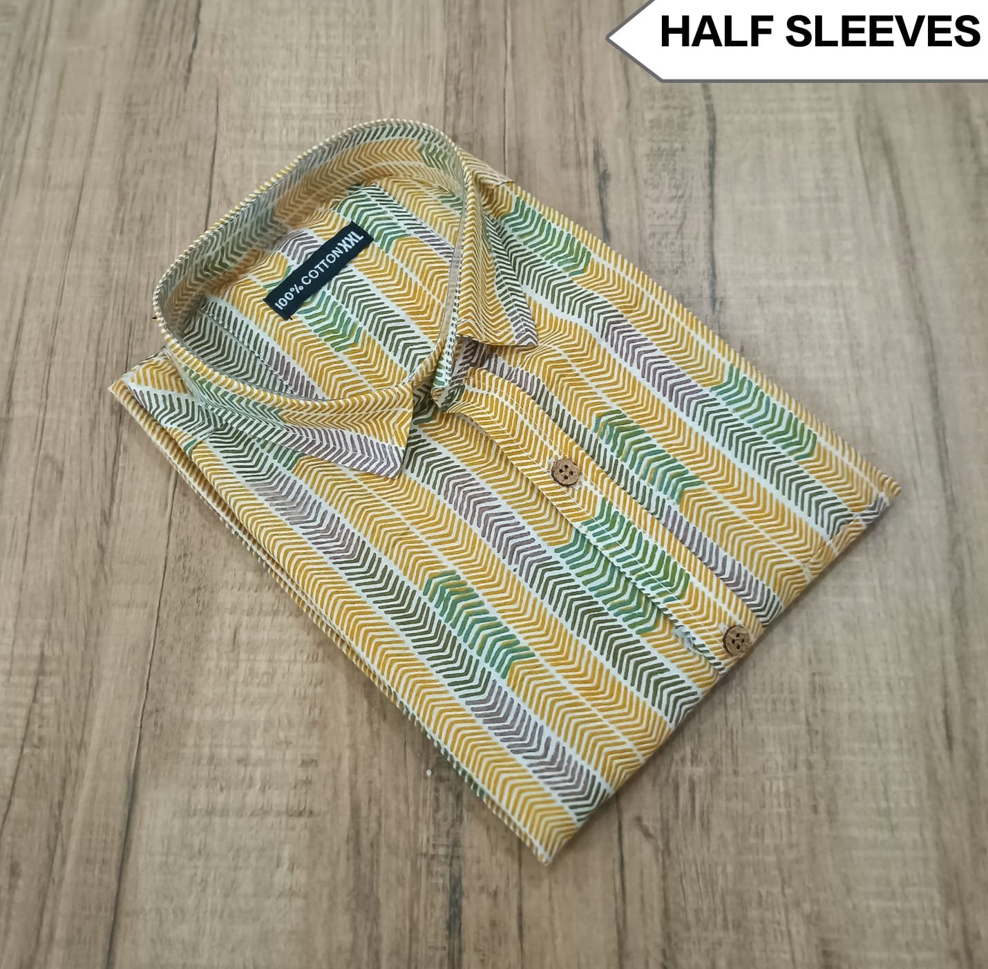 Cotton Printed Men Shirt Half Sleeve