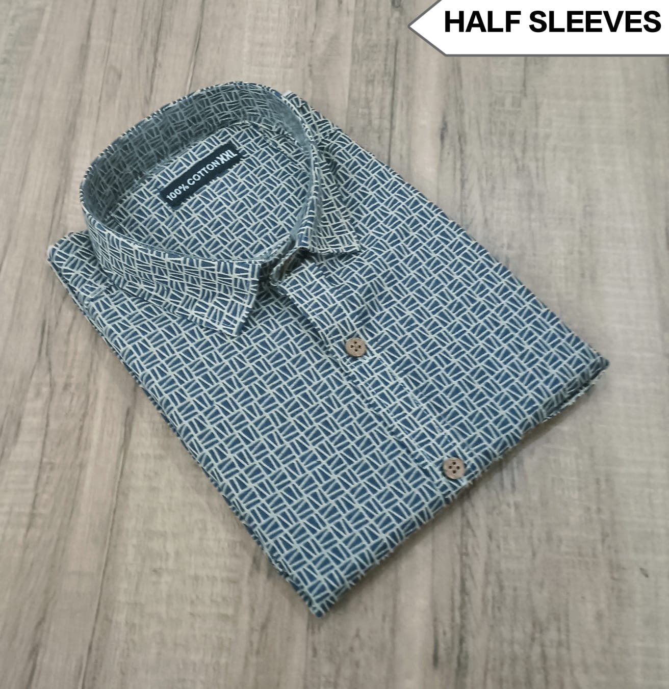 Cotton Printed Men Shirt Half Sleeve
