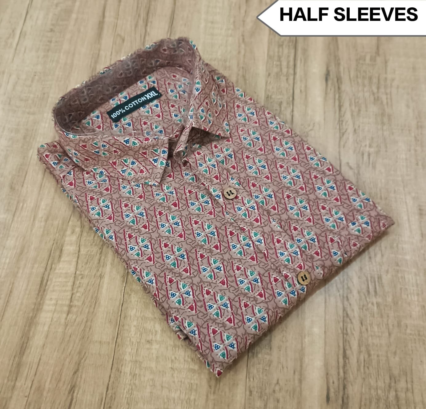Cotton Printed Men Shirt Half Sleeve