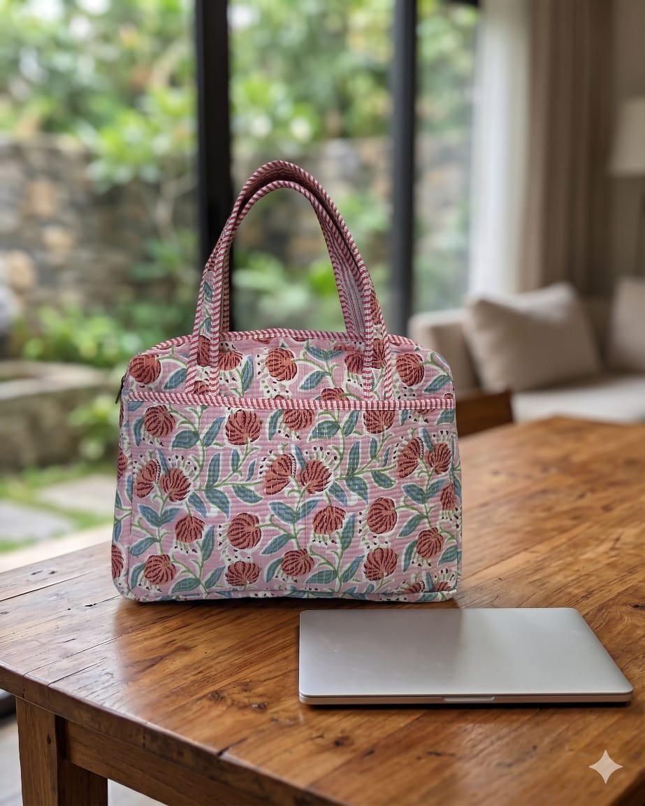 Cotton Quilted Laptop Bag
