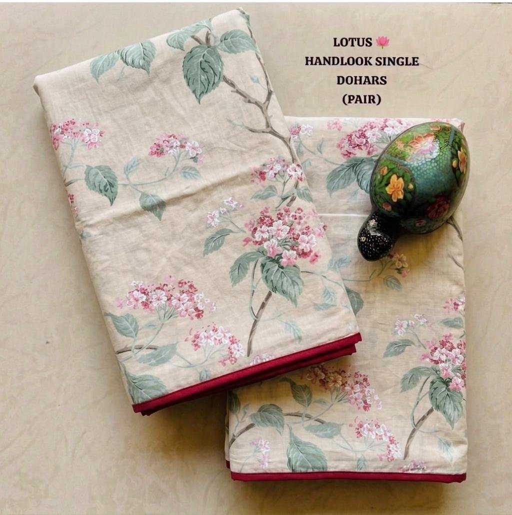 Cotton Printed Single Bed Dohar Set of 2
