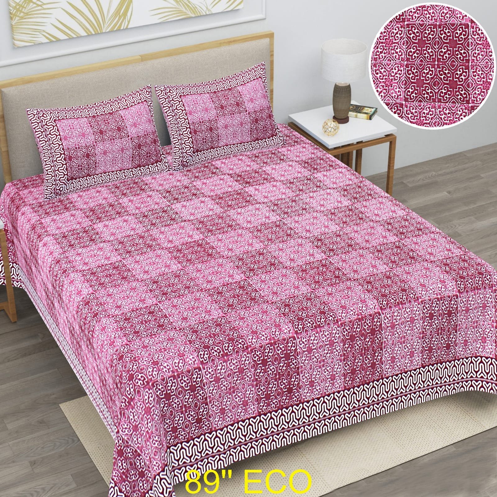 Cotton Viscose Printed Double Bedsheet