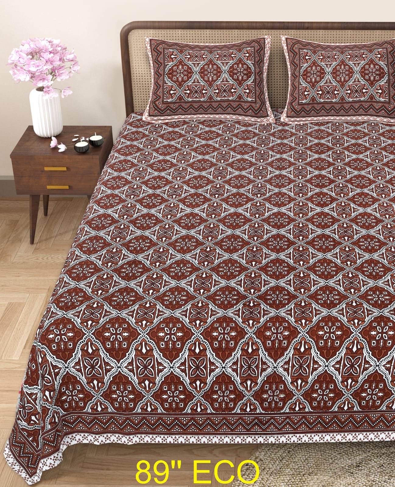 Cotton Viscose Printed Double Bedsheet