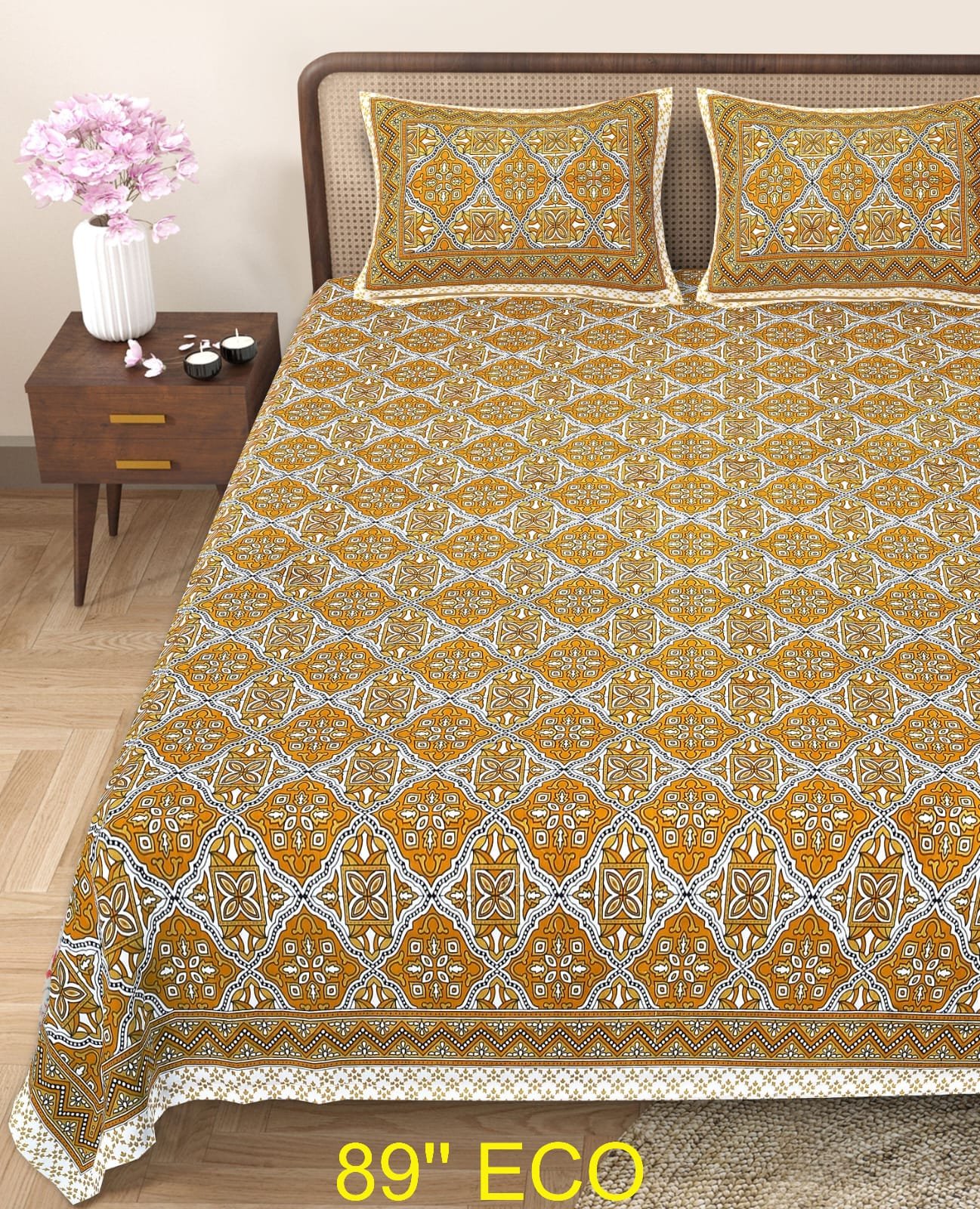 Cotton Viscose Printed Double Bedsheet