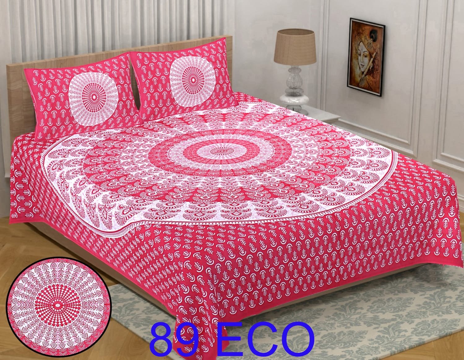 Cotton Viscose Printed Double Bedsheet