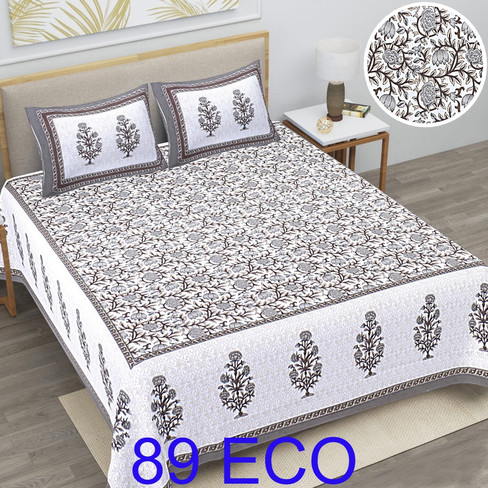 Cotton Viscose Printed Double Bedsheet