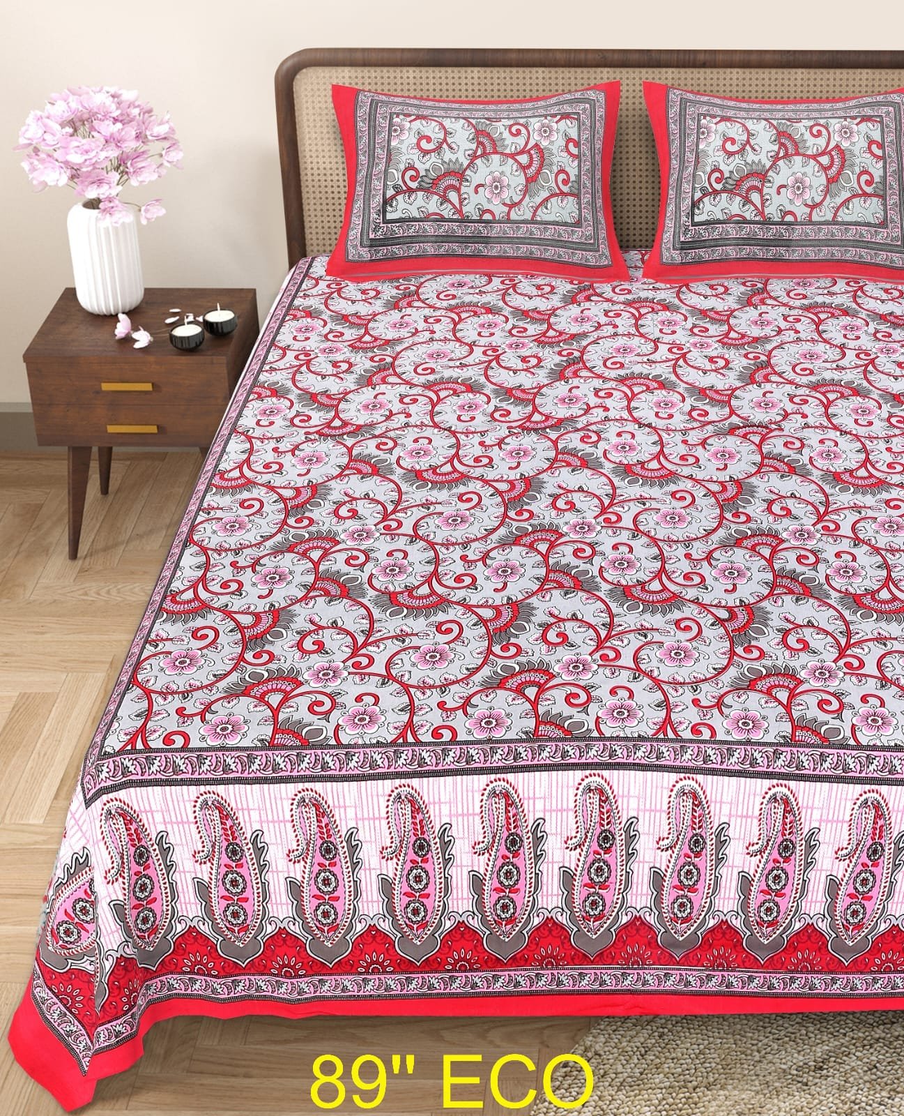 Cotton Viscose Printed Double Bedsheet