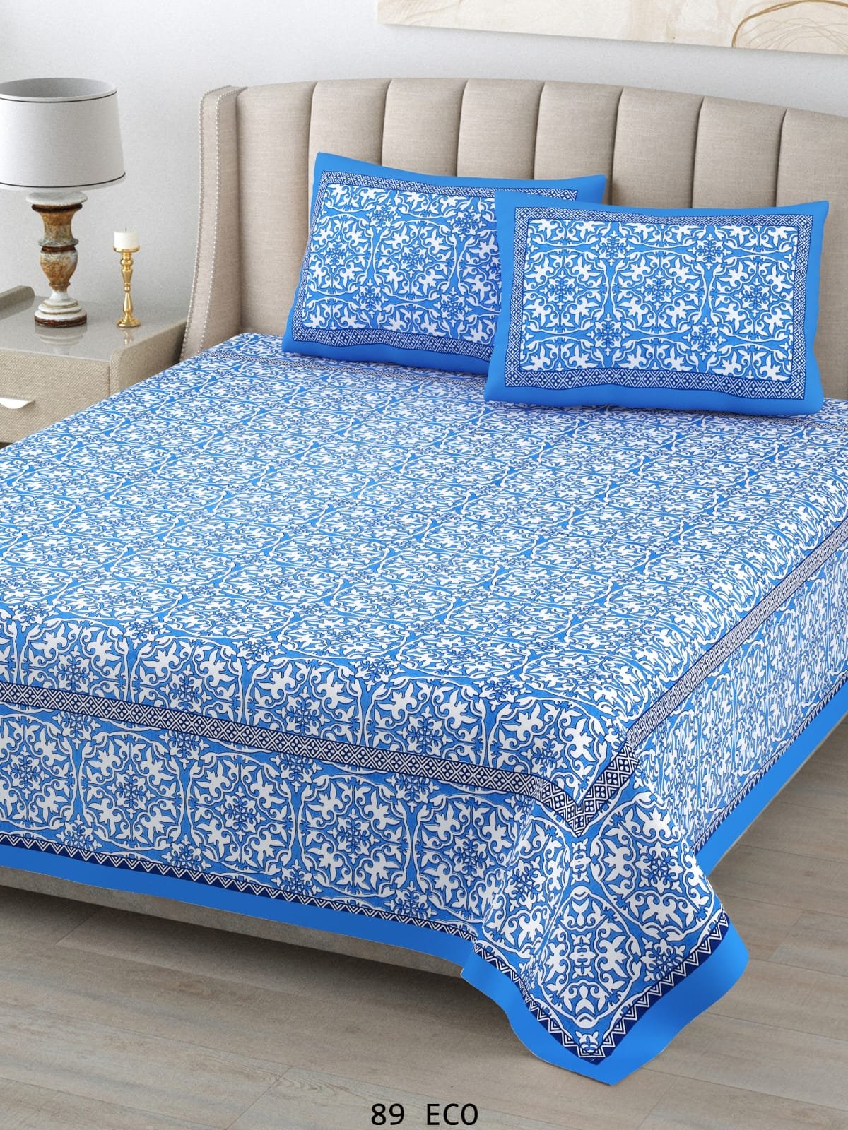 Cotton Viscose Printed Double Bedsheet