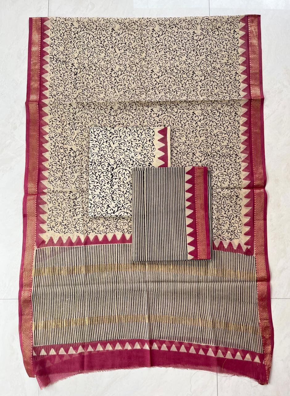 Rib Maheshwari Block Printed Suit