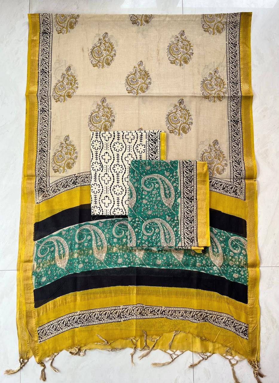 Rib Maheshwari Block Printed Suit