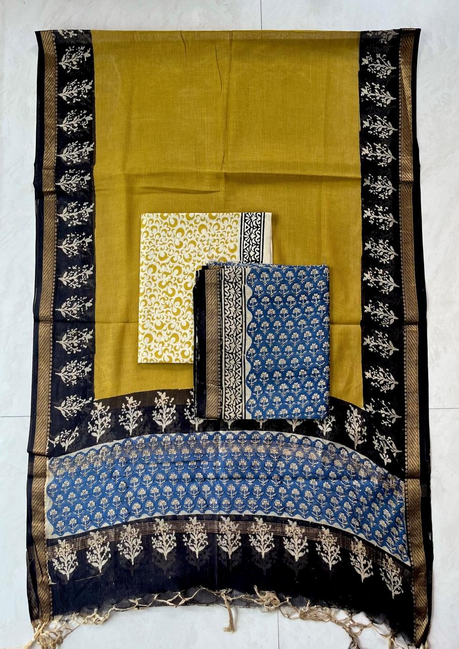 Rib Maheshwari Block Printed Suit