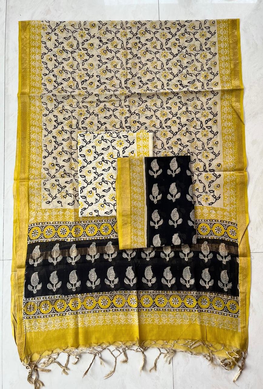 Rib Maheshwari Block Printed Suit
