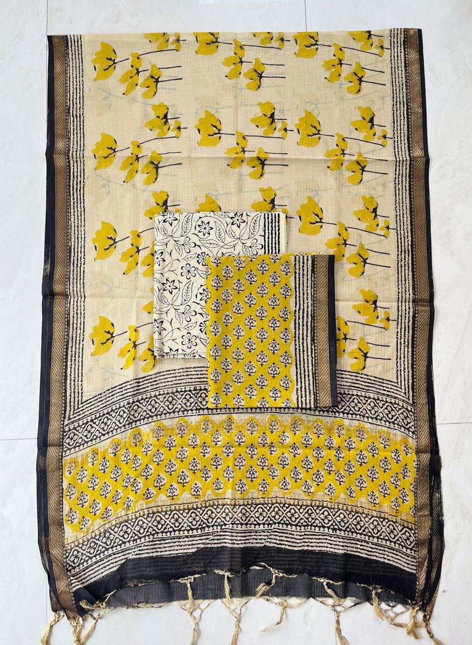 Rib Maheshwari Block Printed Suit