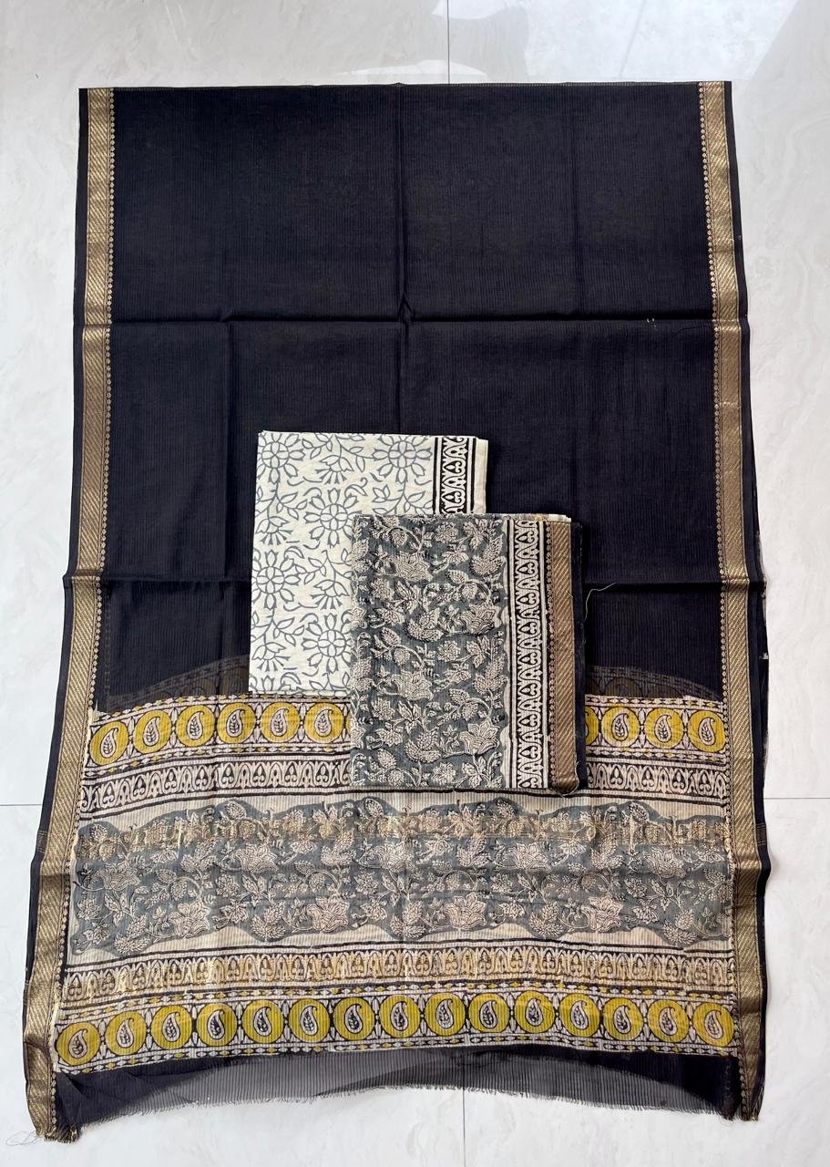 Rib Maheshwari Block Printed Suit