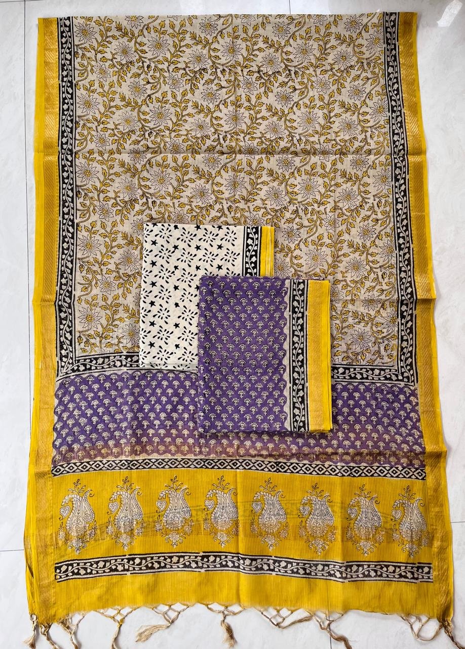 Rib Maheshwari Block Printed Suit