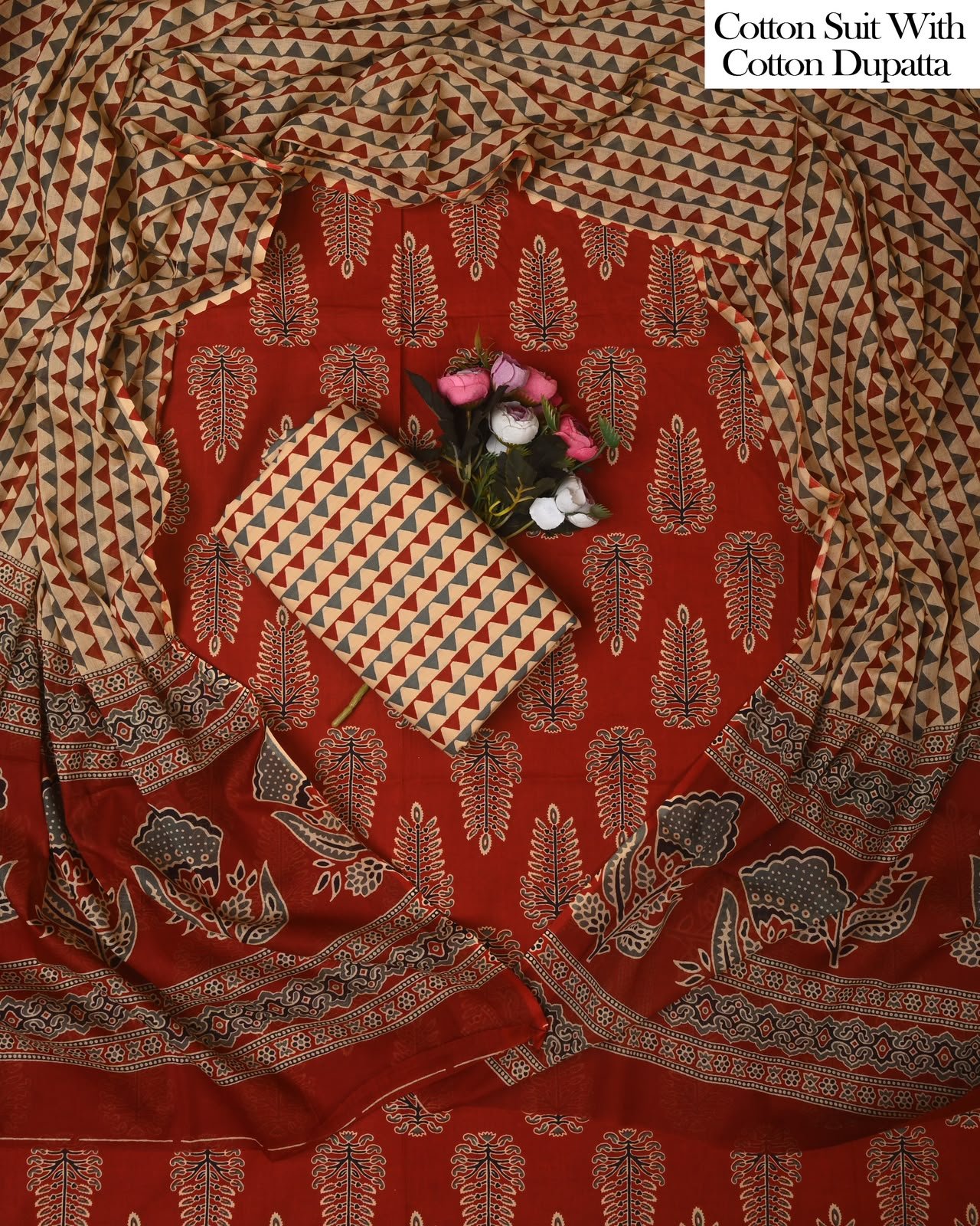 Cotton Dupatta Printed Suit