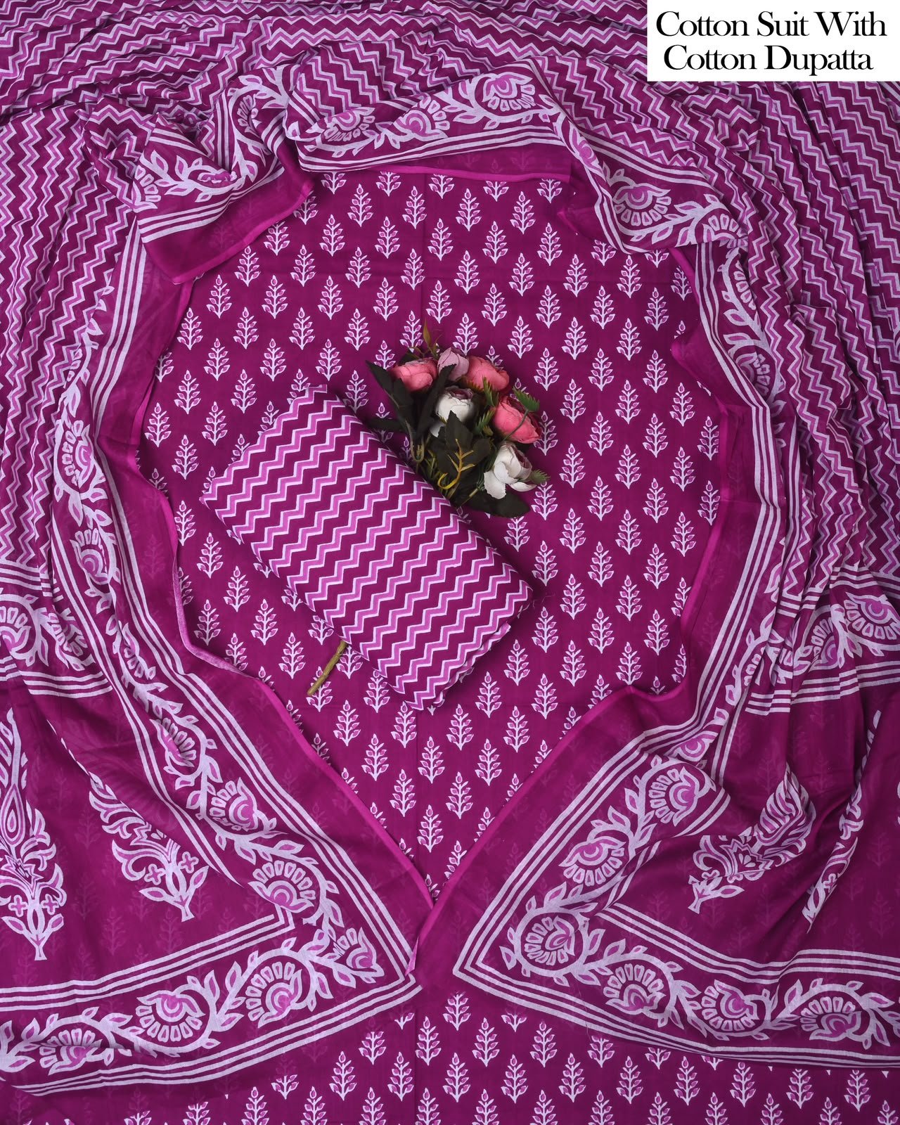 Cotton Dupatta Printed Suit