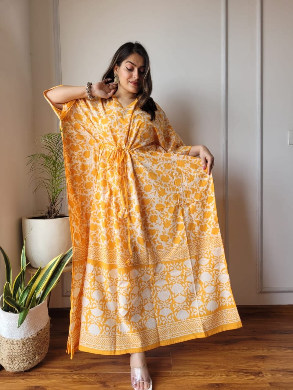 Cotton Printed Long Kaftan