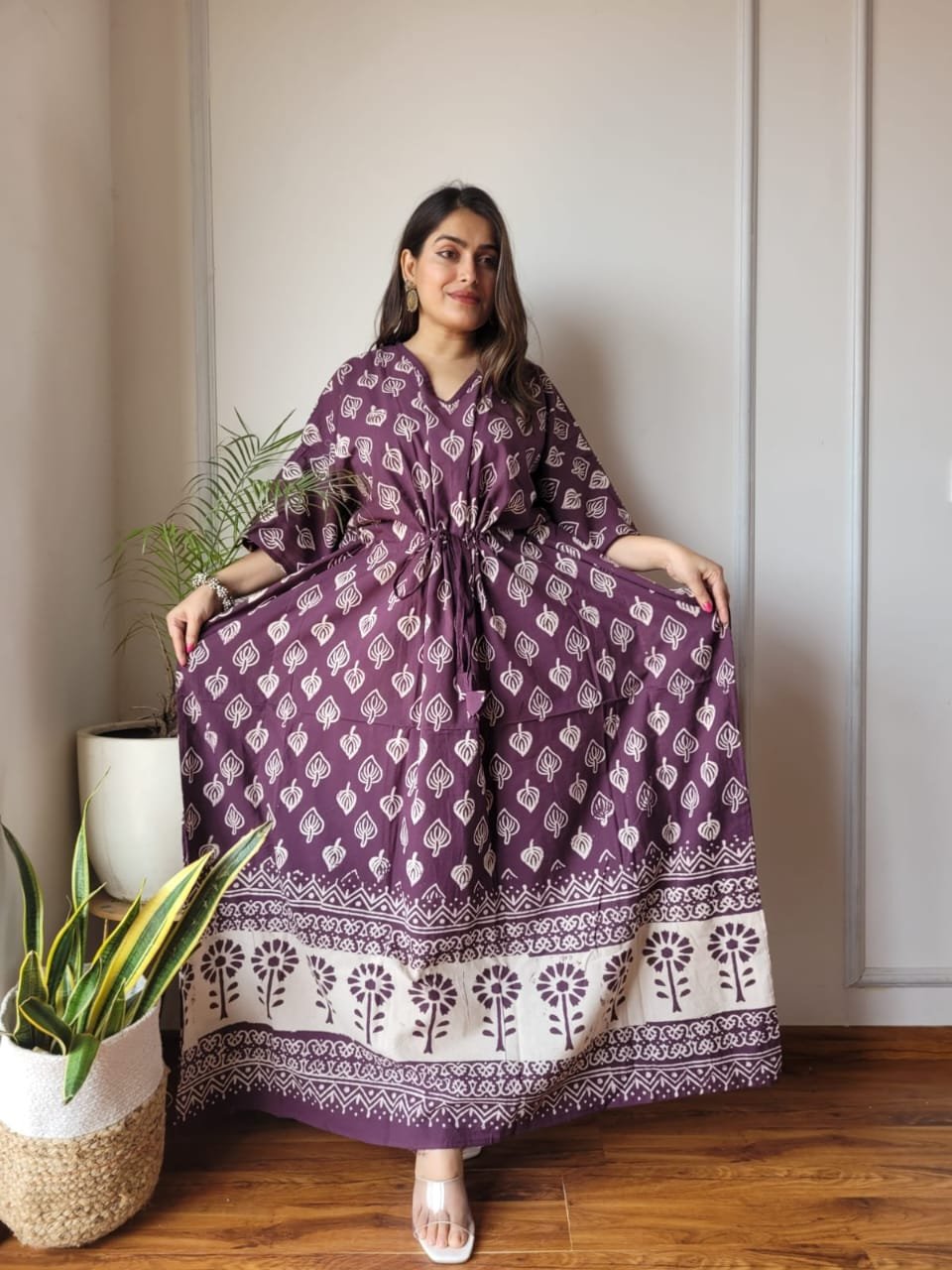 Cotton Printed Long Kaftan