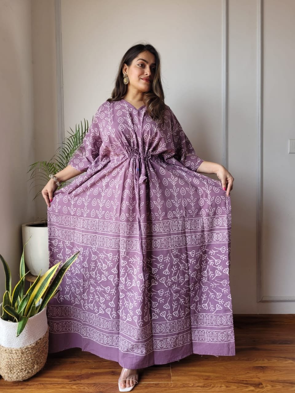 Cotton Printed Long Kaftan