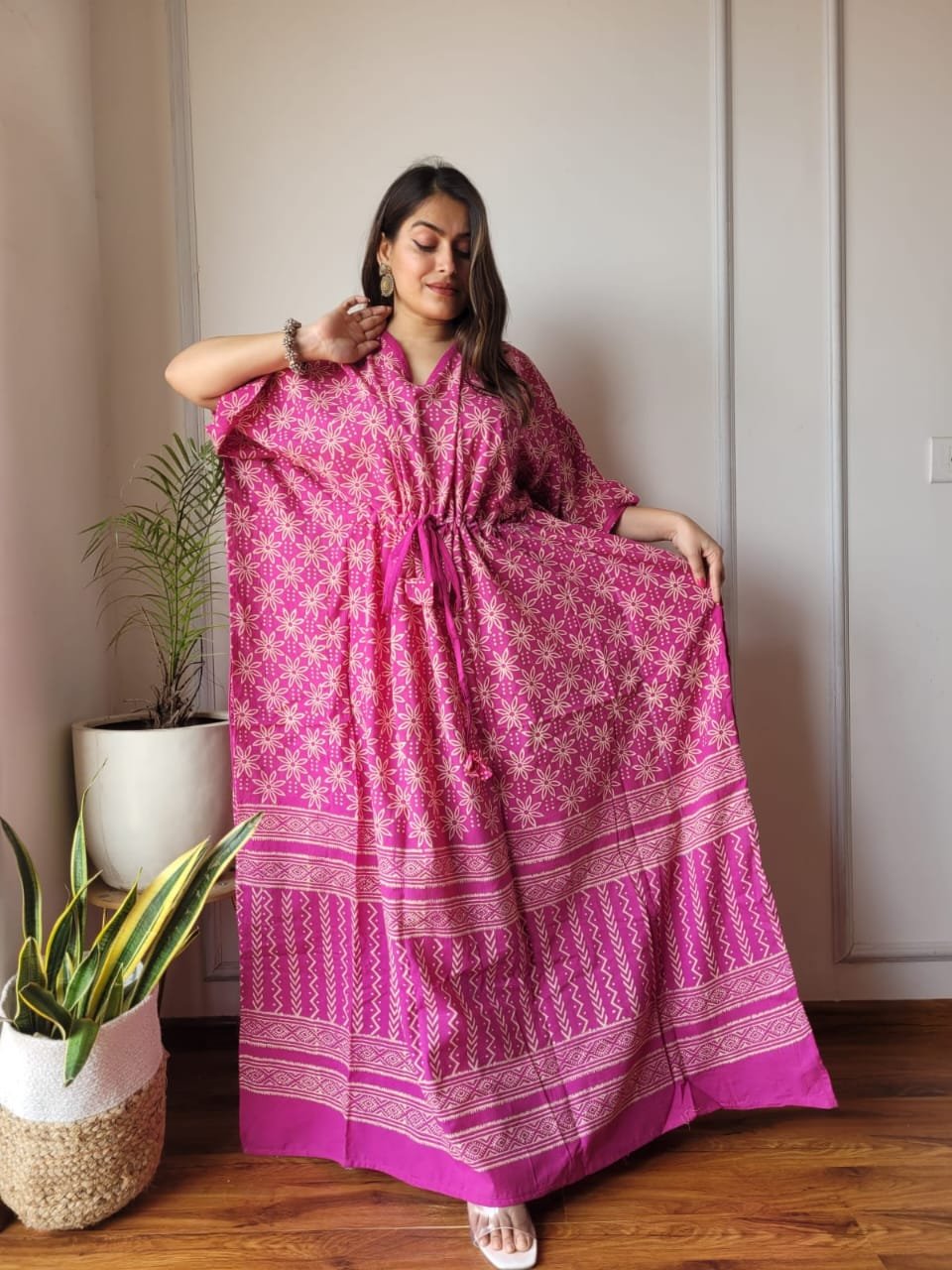 Cotton Printed Long Kaftan