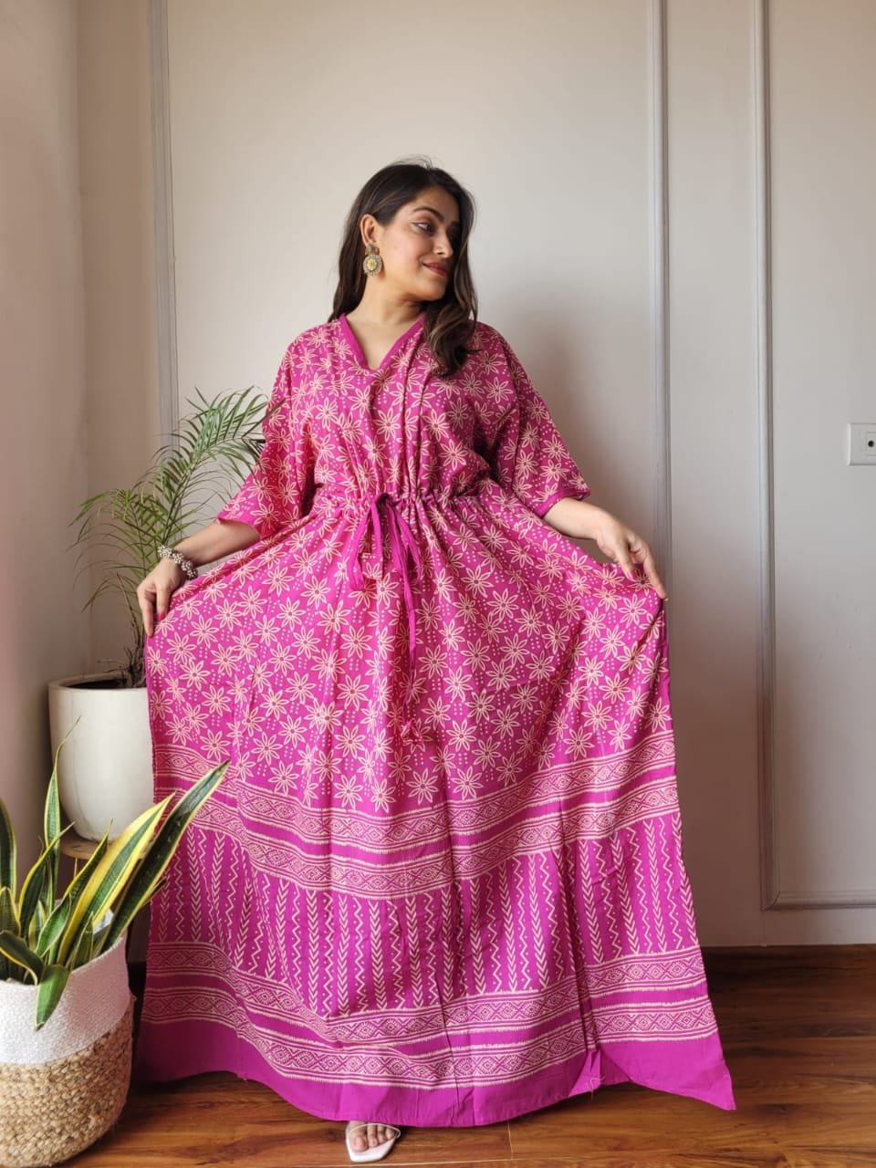 Cotton Printed Long Kaftan