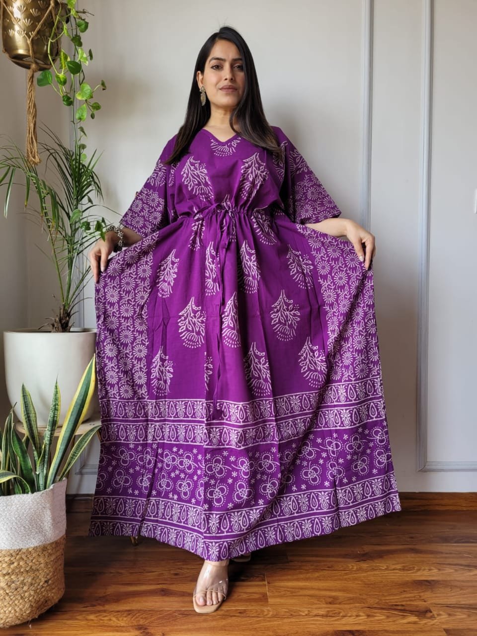 Cotton Printed Long Kaftan