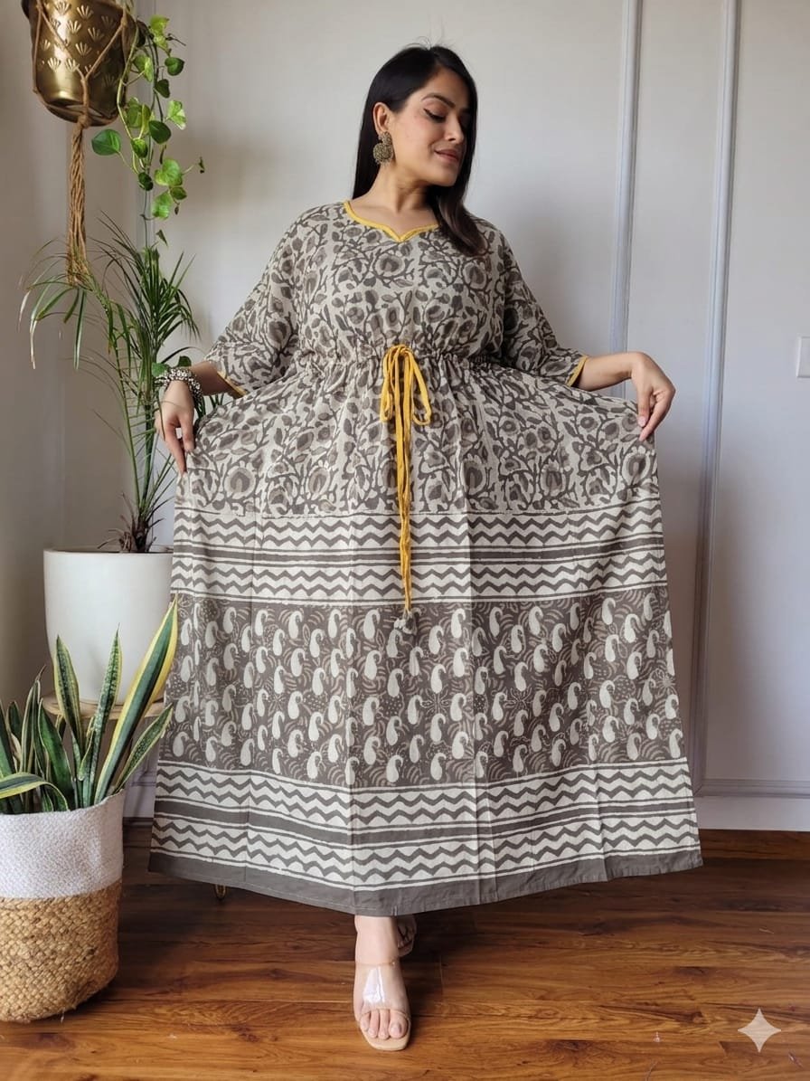 Cotton Printed Long Kaftan