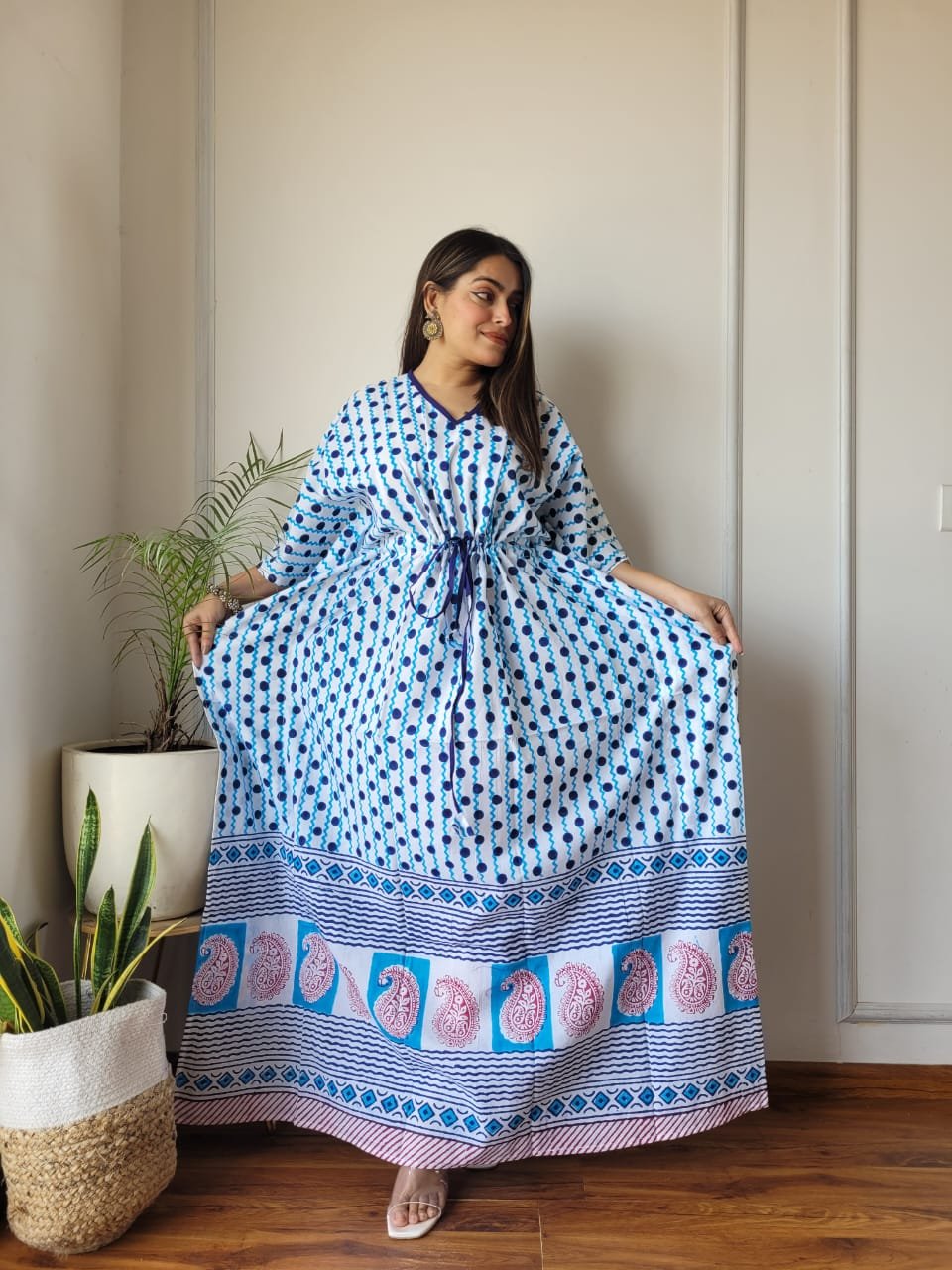 Cotton Printed Long Kaftan