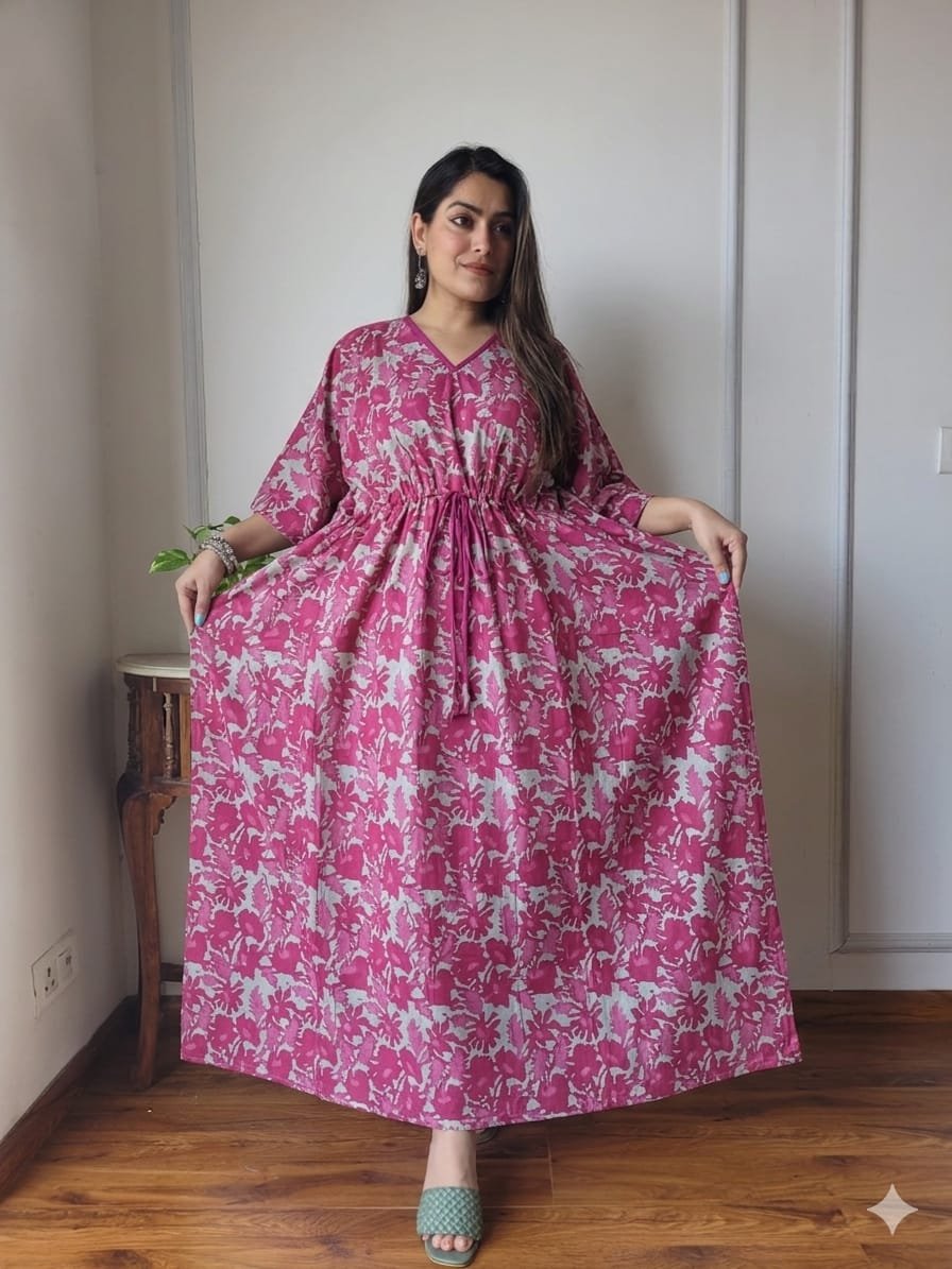Cotton Printed Long Kaftan