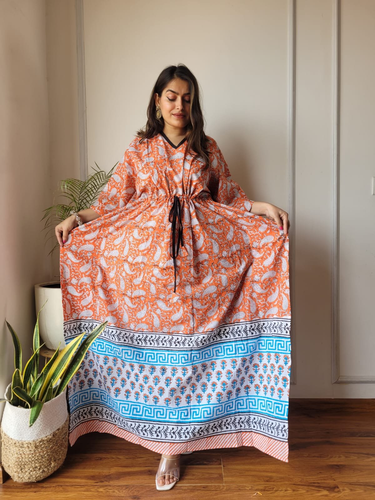 Cotton Printed Long Kaftan