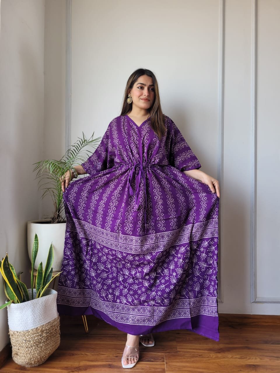 Cotton Printed Long Kaftan