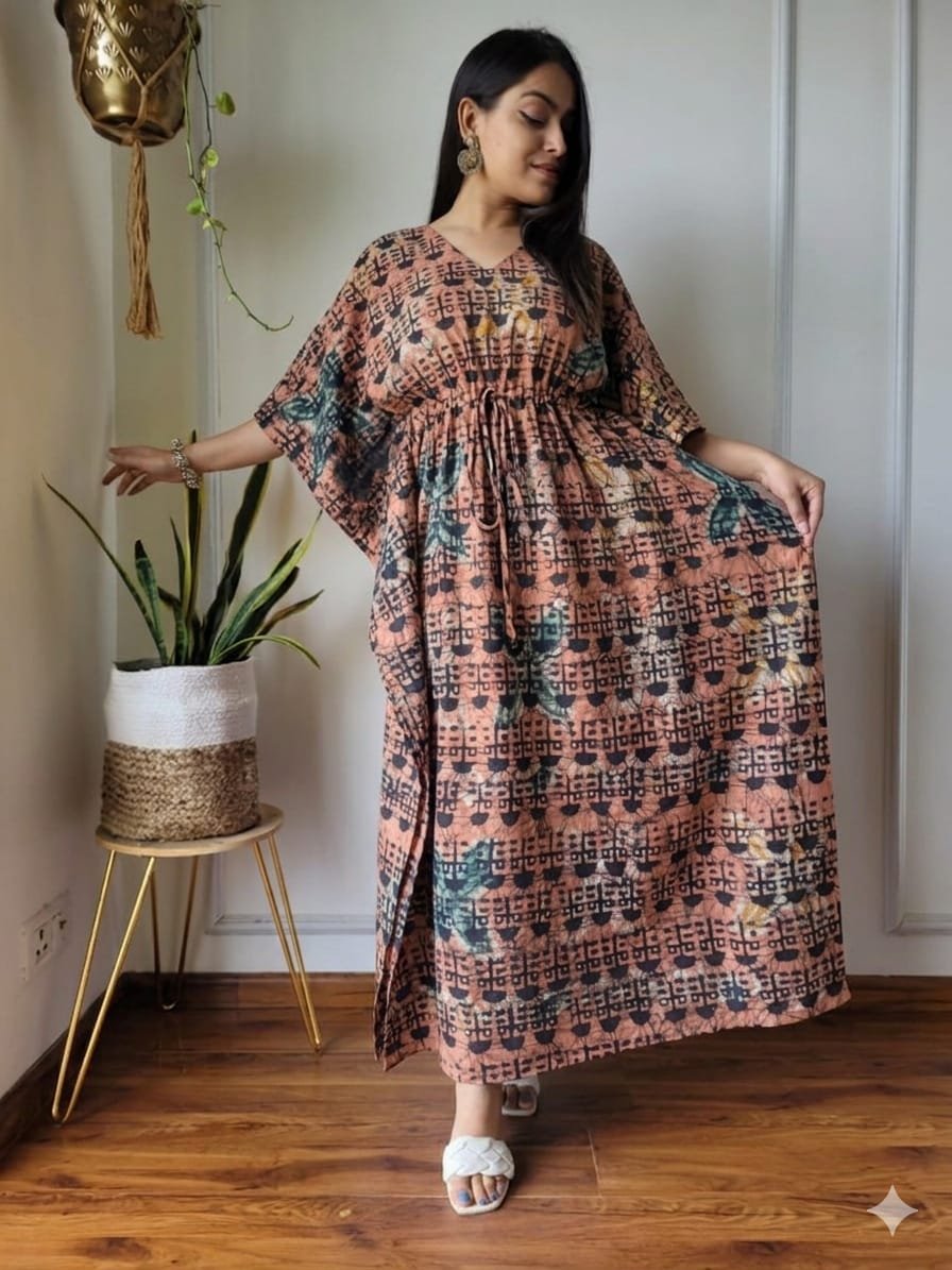 Cotton Printed Long Kaftan