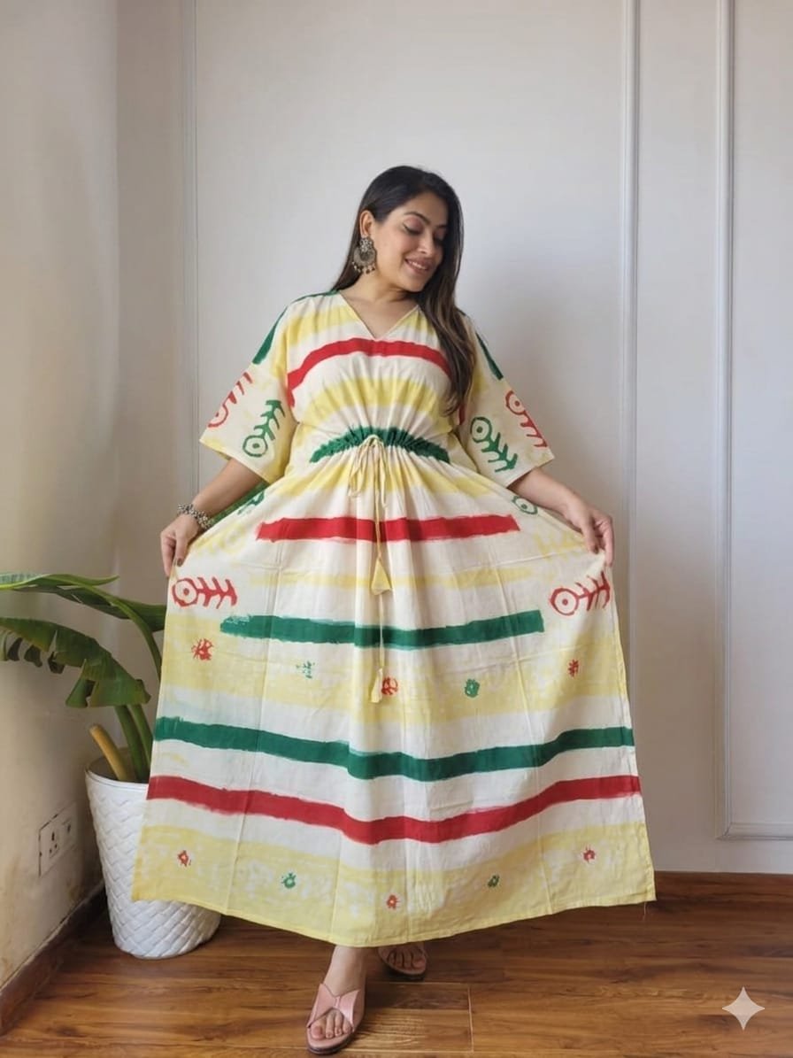 Cotton Printed Long Kaftan